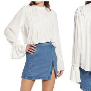 Free People Kelsey Flare Sleeve Blouse